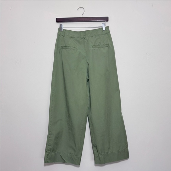 LOFT Wide Leg Pleated Green Pants Size 4P - Picture 2 of 12